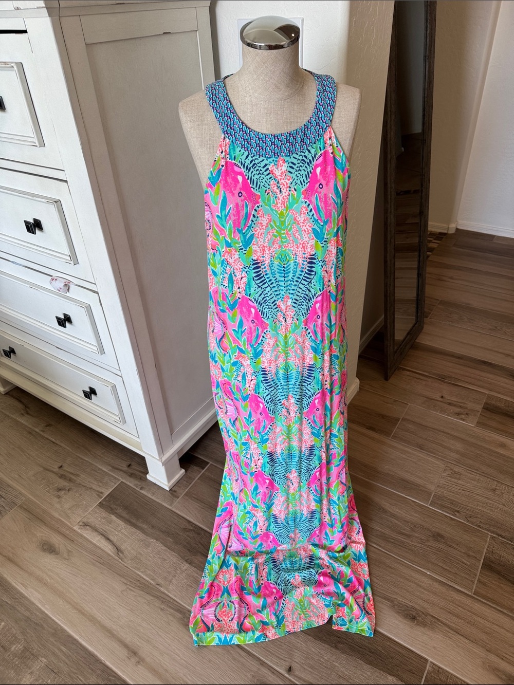 NWT Lilly Pulitzer L Monterrey Maxi Dress Reeflections print